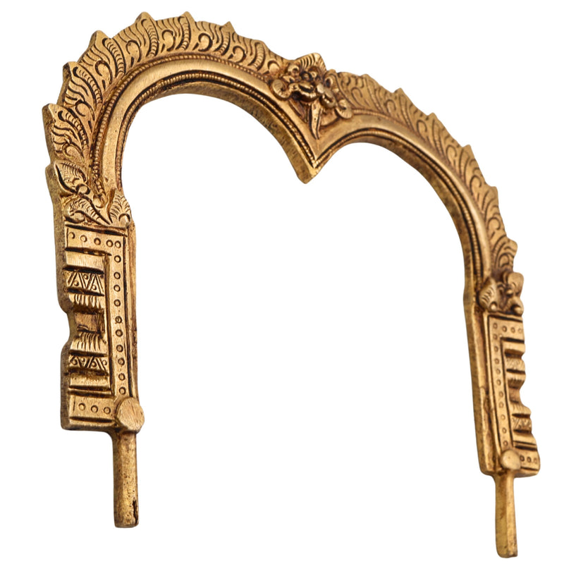 Bhunes Brass Prabhavali Arch Frame for Two Deities – Traditional Wall Hanging Prabhawali | Prabhaval for Temple, Mandir & Home Decor, Gold, 6 Inch, 1 Piece