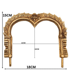 Bhunes Brass Prabhavali Arch Frame for Two Deities – Traditional Wall Hanging Prabhawali | Prabhaval for Temple, Mandir & Home Decor, Gold, 6 Inch, 1 Piece
