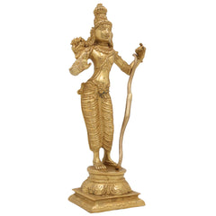 Brass Sri Ram Idol, Shree Rama Murti, Ramachandra Statue, Kodanda Ramar Vigraham, Pital Raghava Moorti for Pooja Room Temple & Home Decor, Gold, 9 Inch, 1 Piece