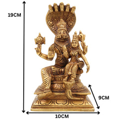 Brass Lakshmi Narasimha Swamy Idol | Yoga Narasimha Murti | Nrisimha Deva Statue | Ugra Narasimha Vigraham | Lord Narasingha Perumal Brass Idol for Puja, Temple & Home Decor, Gold, 7.5 Inch, 1 Piece