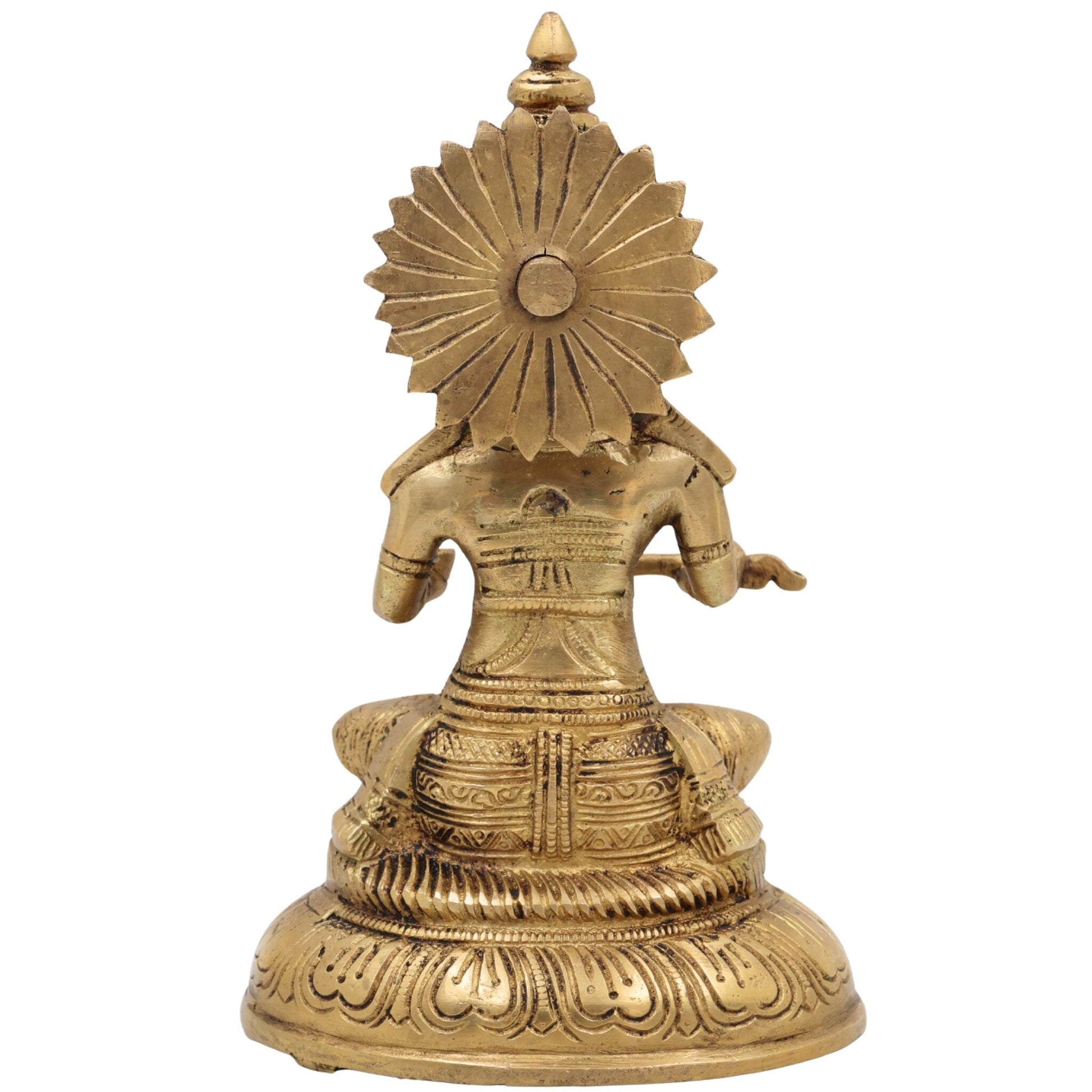 Brass Goddess Annapurna Devi Idol Annapurneshwari Annpurna Annapoorneshwari Annaporna Murti, Gold, 8 Inch, 1 Piece