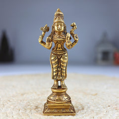 Bhunes Brass Parvati Mata Murti | Parvathi Devi Statue | Adi Parashakti Brass Idol | Goddess Parvati Statue | Parwathi Brass Figurine, Gold, 6 Inch, 1 Piece