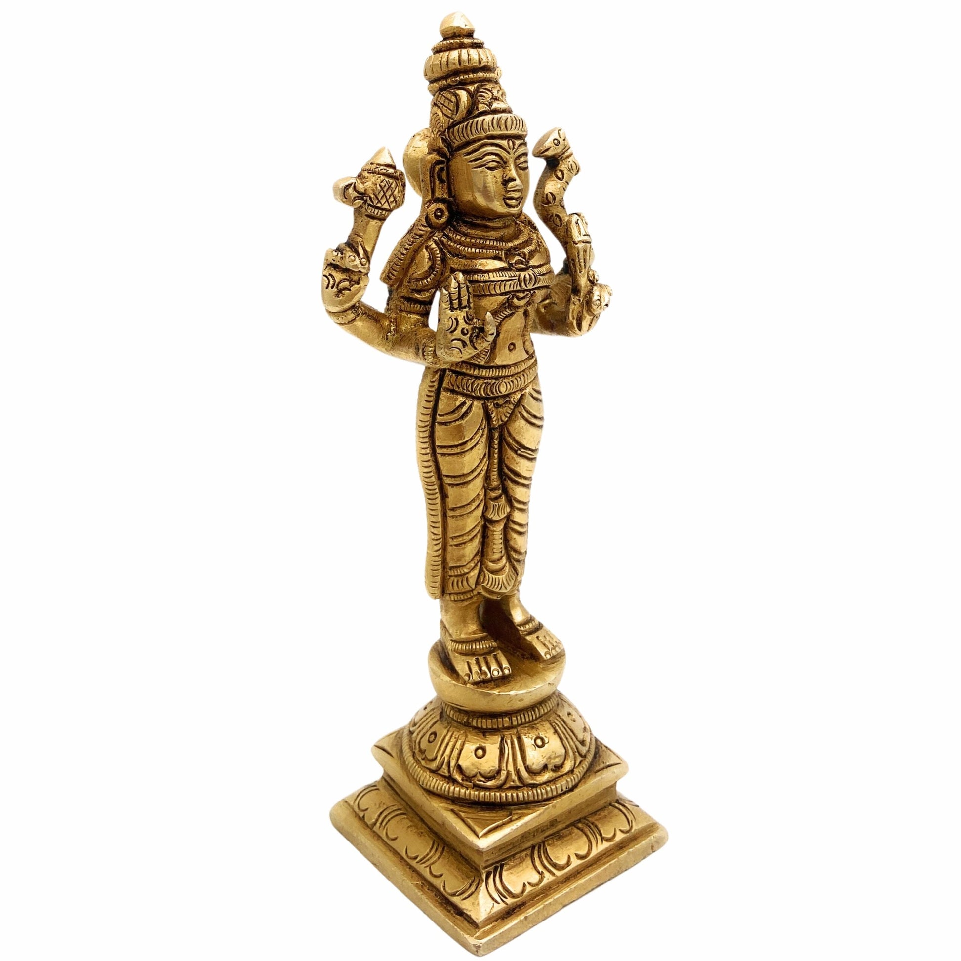 Bhunes Brass Parvati Mata Murti | Parvathi Devi Statue | Adi Parashakti Brass Idol | Goddess Parvati Statue | Parwathi Brass Figurine, Gold, 6 Inch, 1 Piece