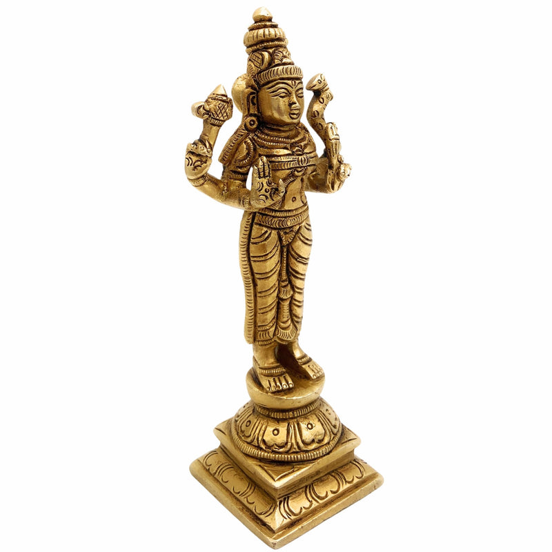 Bhunes Brass Parvati Mata Murti | Parvathi Devi Statue | Adi Parashakti Brass Idol | Goddess Parvati Statue | Parwathi Brass Figurine, Gold, 6 Inch, 1 Piece