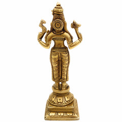 Bhunes Brass Parvati Mata Murti | Parvathi Devi Statue | Adi Parashakti Brass Idol | Goddess Parvati Statue | Parwathi Brass Figurine, Gold, 6 Inch, 1 Piece