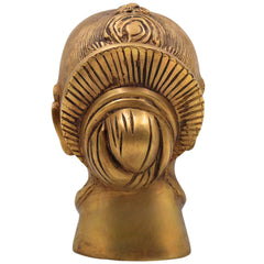 Brass Gowri Face Idol, Gauri Parvati Mahagauri Mata Murti for Pooja, Home Temple, Decor & Gifting | Handmade Peetal Devi Moorti, Gold, 7 Inch, 1 Piece