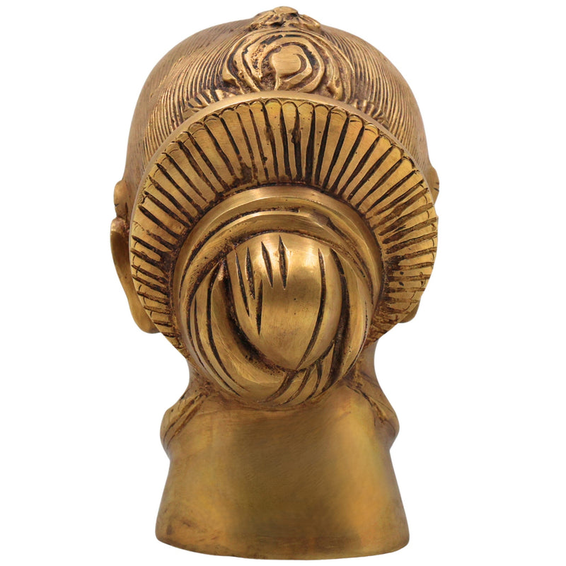 Brass Gowri Face Idol, Gauri Parvati Mahagauri Mata Murti for Pooja, Home Temple, Decor & Gifting | Handmade Peetal Devi Moorti, Gold, 7 Inch, 1 Piece