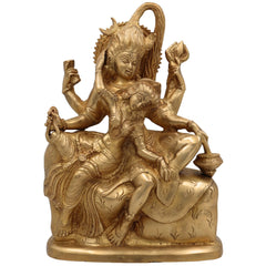 Brass Shiva And Parwati Idol | Shiv Parvati Brass Statue | Brass Shiva Parvati | Brass Shiv Parivar | Shivshankar Parvati | Murti | Idol |Statue, Gold, 11 Inch, 1 Piece