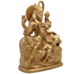 Brass Shiva And Parwati Idol | Shiv Parvati Brass Statue | Brass Shiva Parvati | Brass Shiv Parivar | Shivshankar Parvati | Murti | Idol |Statue, Gold, 11 Inch, 1 Piece