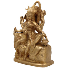 Brass Shiva And Parwati Idol | Shiv Parvati Brass Statue | Brass Shiva Parvati | Brass Shiv Parivar | Shivshankar Parvati | Murti | Idol |Statue, Gold, 11 Inch, 1 Piece
