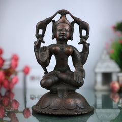 Handcrafted Brass Gaja Lakshmi Idol – Gajalakshmi | Kamala | Padma | Shri Devi Statue for Pooja, Home Temple & Prosperity Decor, Gold, 9 Inch, 1 Piece