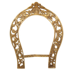 Bhunes Brass Big Prabhavali Frame Arch Wall Hanging – Prabhawali with Sheshnag for Temple, Deity Decor, and Home Mandir | Brass Pooja Backdrop & Religious Wall Hanging, Gold, 19 Inch, 1 Piece