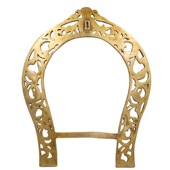 Bhunes Brass Big Prabhavali Frame Arch Wall Hanging – Prabhawali with Sheshnag for Temple, Deity Decor, and Home Mandir | Brass Pooja Backdrop & Religious Wall Hanging, Gold, 19 Inch, 1 Piece