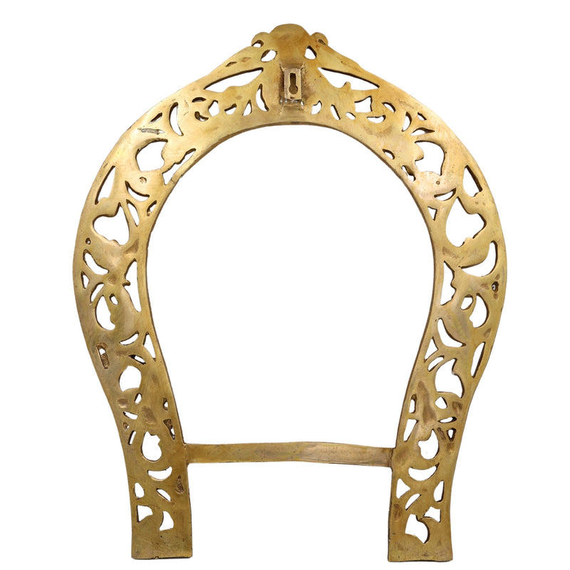 Bhunes Brass Big Prabhavali Frame Arch Wall Hanging – Prabhawali with Sheshnag for Temple, Deity Decor, and Home Mandir | Brass Pooja Backdrop & Religious Wall Hanging, Gold, 19 Inch, 1 Piece