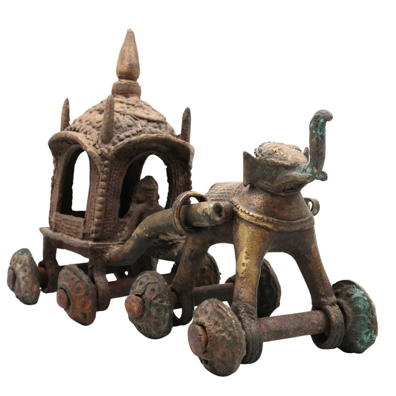 Antiques - Antique Horsecart | Brass Antique Horse Cart | Bullock Cart Showpiece |Brass Horse Cart Showpiece | Horsecart | Brass | Bulcart | Cart, Brown, 6.5 Inch, 1 Piece