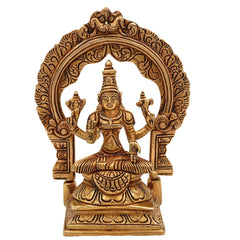 Brass Parvati Devi Idol | Mookambika Statue | Adi Shakti Murti for Pooja, Gold, 7 Inch, 1 Piece