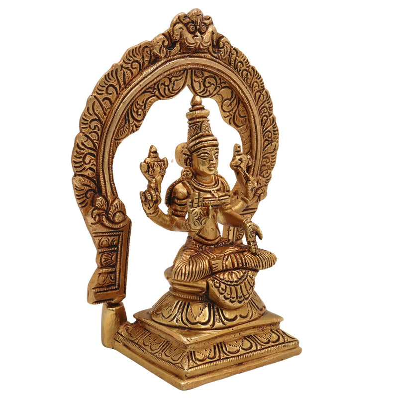 Brass Parvati Devi Idol | Mookambika Statue | Adi Shakti Murti for Pooja, Gold, 7 Inch, 1 Piece