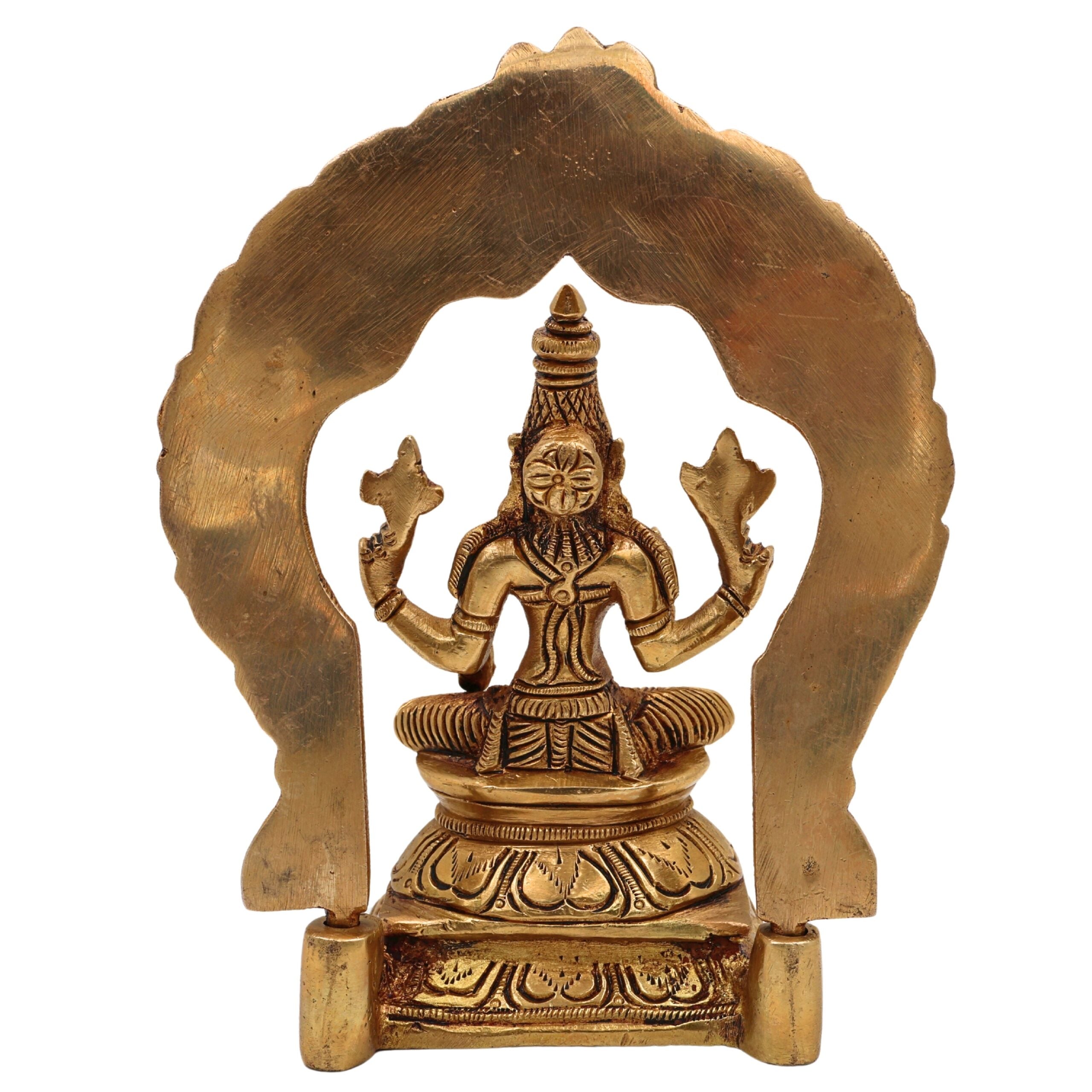 Brass Parvati Devi Idol | Mookambika Statue | Adi Shakti Murti for Pooja, Gold, 7 Inch, 1 Piece