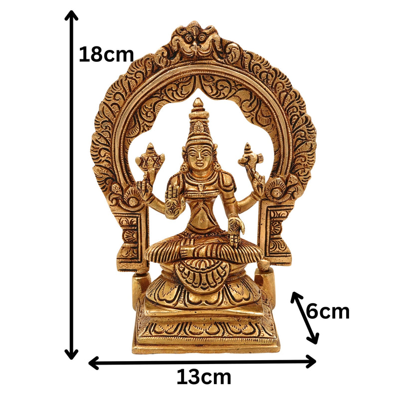 Brass Parvati Devi Idol | Mookambika Statue | Adi Shakti Murti for Pooja, Gold, 7 Inch, 1 Piece