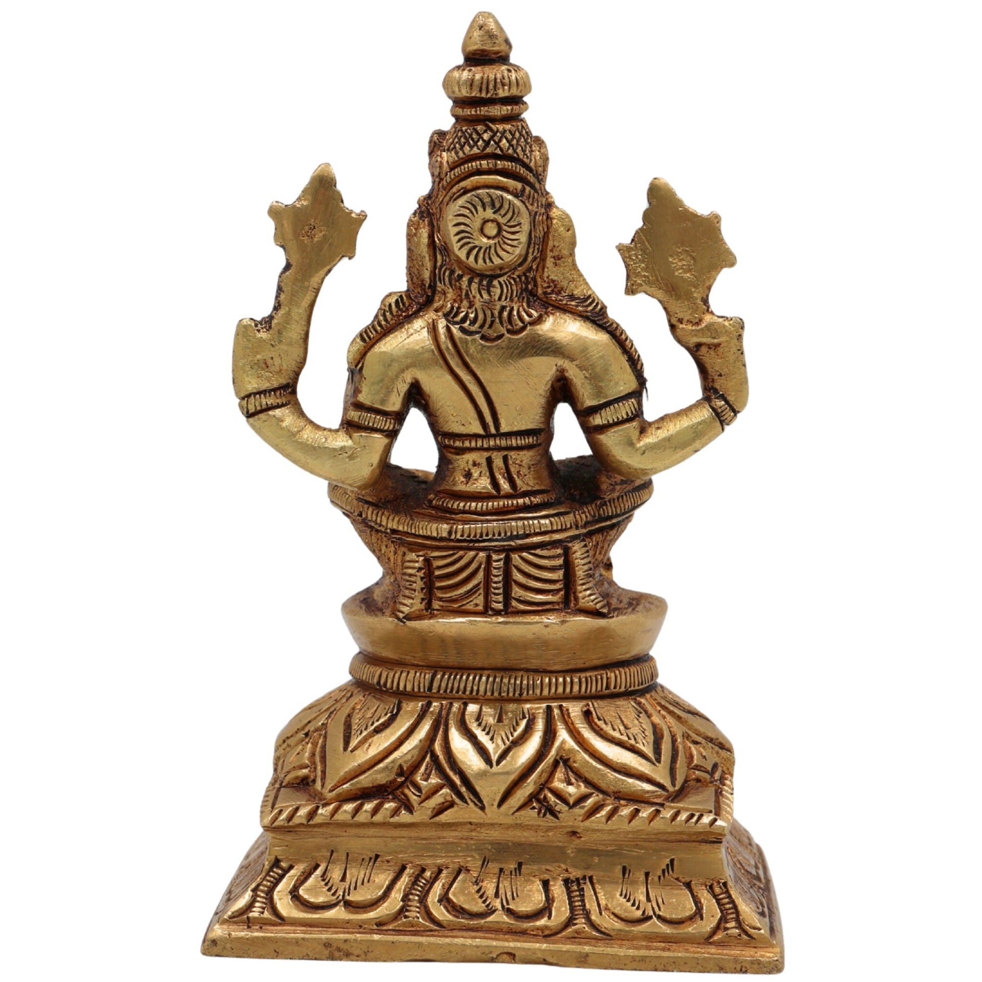 Brass Lord Hayagriva Idol | Hayagreeva Murti Hayavadana Statue Vidya Varada Vigraha for Puja, Home Temple, Decor & Gifts, Gold, 4.5 Inch, 1 Piece