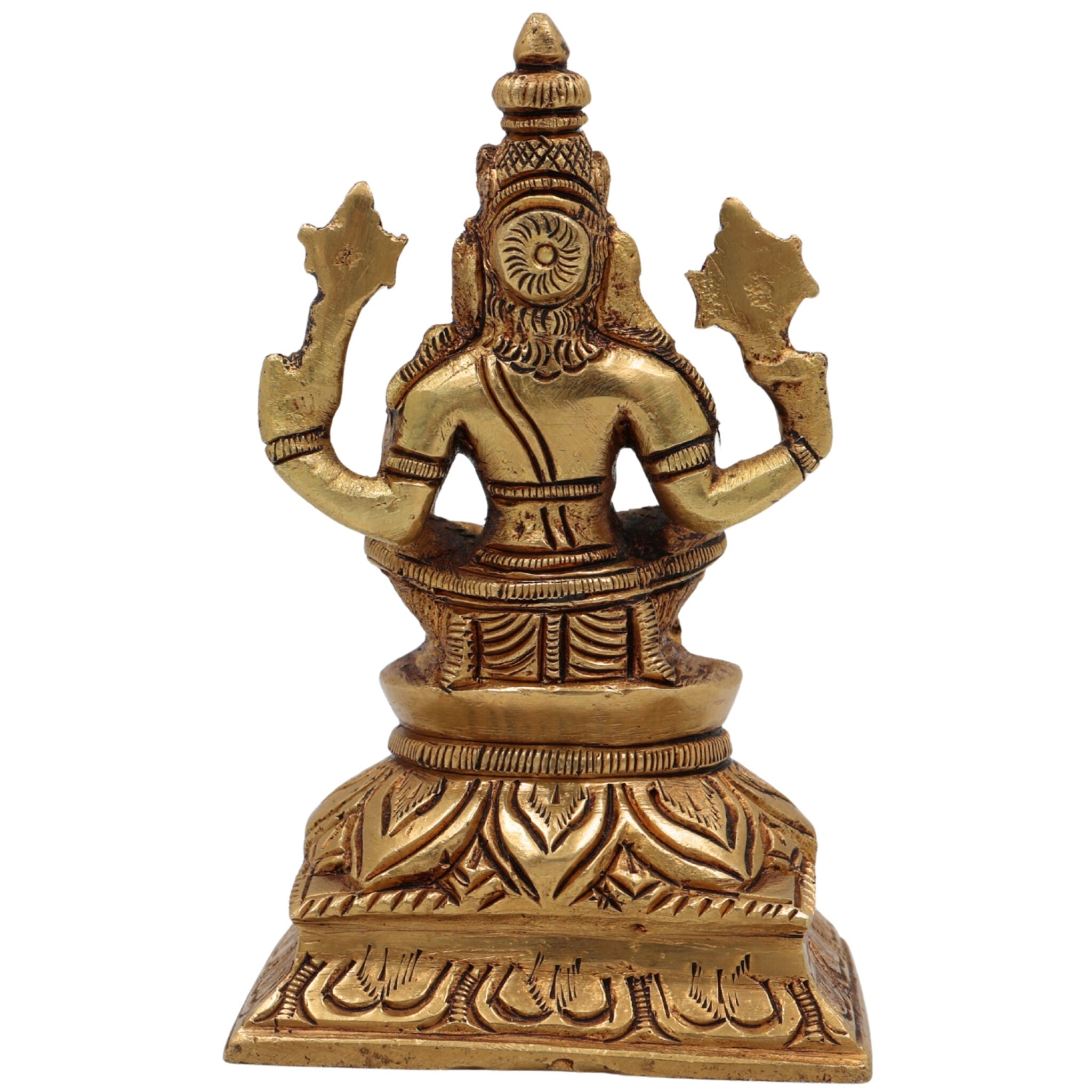 Brass Lord Hayagriva Idol | Hayagreeva Murti Hayavadana Statue Vidya Varada Vigraha for Puja, Home Temple, Decor & Gifts, Gold, 4.5 Inch, 1 Piece
