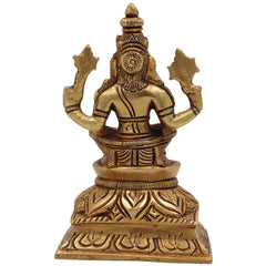 Brass Lord Hayagriva Idol | Hayagreeva Murti Hayavadana Statue Vidya Varada Vigraha for Puja, Home Temple, Decor & Gifts, Gold, 4.5 Inch, 1 Piece