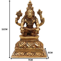 Brass Lord Hayagriva Idol | Hayagreeva Murti Hayavadana Statue Vidya Varada Vigraha for Puja, Home Temple, Decor & Gifts, Gold, 4.5 Inch, 1 Piece