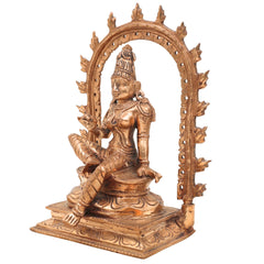 Handcrafted Panchaloha Bhoga Sakthi Devi Idol | Bronze Goddess Parvati | Bhogamatha Bhogeshwari Statue for Home Temple & Vastu,Brown, 7.5 Inch, 1 Piece