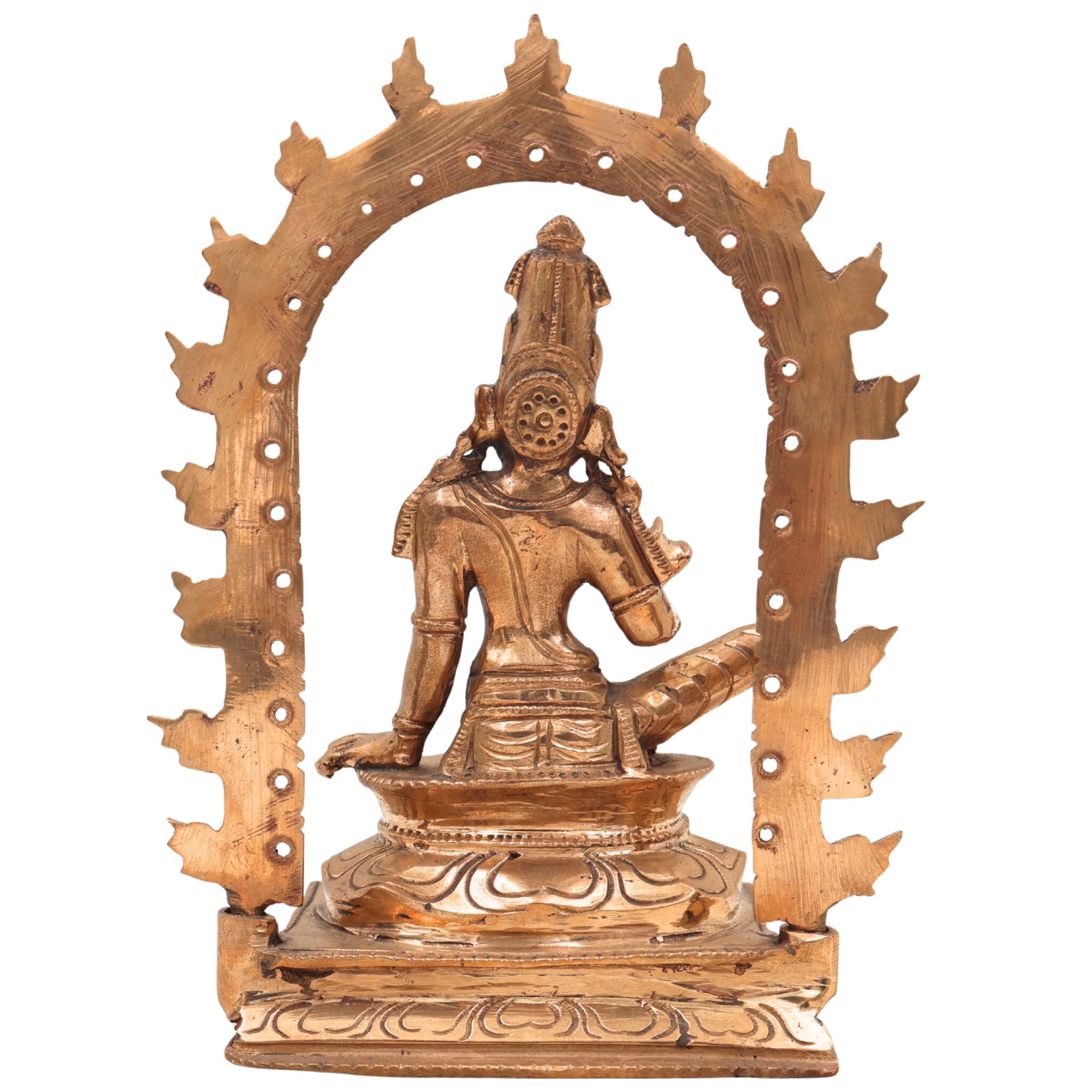 Handcrafted Panchaloha Bhoga Sakthi Devi Idol | Bronze Goddess Parvati | Bhogamatha Bhogeshwari Statue for Home Temple & Vastu,Brown, 7.5 Inch, 1 Piece
