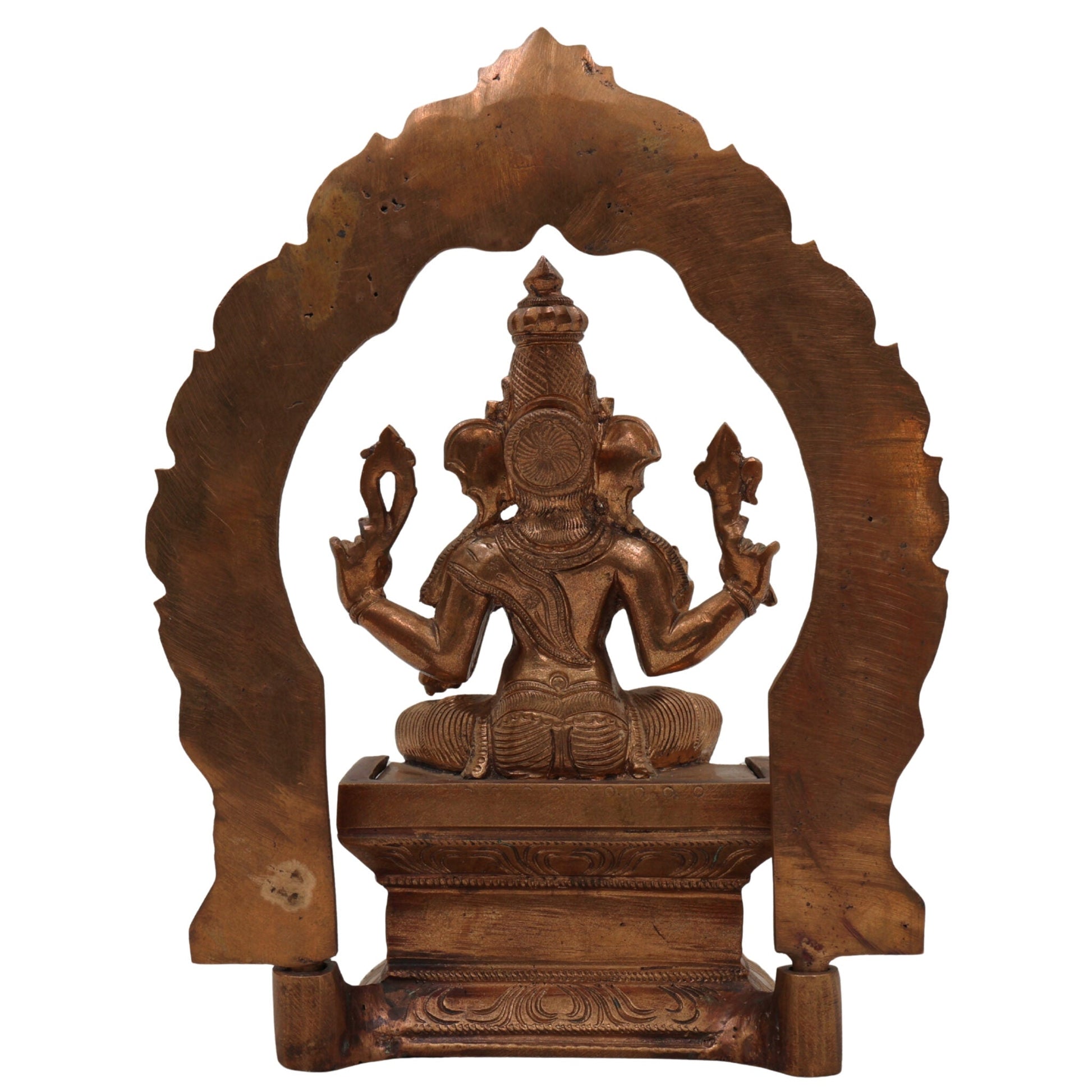 Bronze Vinayaki Idol, Female Ganesha Statue, Panchaloha Ganeshani Murti, Vighneshvari Yogini Sculpture for Puja & Decor,Brown, 8.5 Inch, 1 Piece
