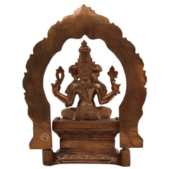 Bronze Vinayaki Idol, Female Ganesha Statue, Panchaloha Ganeshani Murti, Vighneshvari Yogini Sculpture for Puja & Decor,Brown, 8.5 Inch, 1 Piece