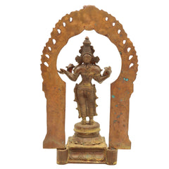 Handmade Bronze Saraswati Idol, Panchaloha Goddess Statue Sharada, Vani, Veena Pustak Dharini Murti for Home, Temple & Office Decor,Brown, 11 Inch, 1 Piece