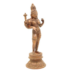 Bronze Ardhanarishvara Idol | Handcrafted Ardhanari Shiva Parvati Murti | Panchaloha / Chola Art Statue for Temple & Home Decor, Brown, 9 Inch
