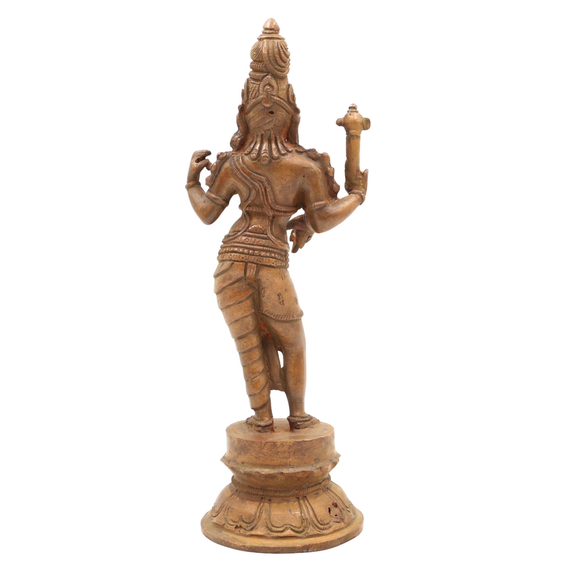 Bronze Ardhanarishvara Idol | Handcrafted Ardhanari Shiva Parvati Murti | Panchaloha / Chola Art Statue for Temple & Home Decor, Brown, 9 Inch