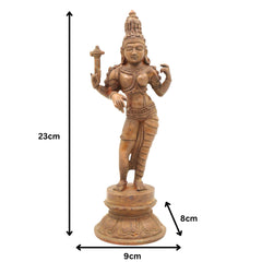 Bronze Ardhanarishvara Idol | Handcrafted Ardhanari Shiva Parvati Murti | Panchaloha / Chola Art Statue for Temple & Home Decor, Brown, 9 Inch