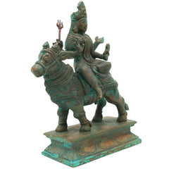 Handcrafted Panchaloha Maha Gowri Idol – Shwetambardhara Gauri Devi | Navadurga Ashtami Durga Statue for Temple & Pooja Decor,Brown, 7 Inch, 1 Piece
