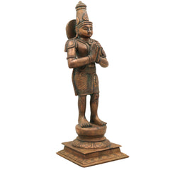 Handcrafted Bronze Sundaram Idol, Panchaloha Sundaresha Sundareswaran Sundara Sundaramoorthy Murti | Chola Art South Indian Deity Sculpture for Home Temple,Brown, 14 Inch, 1 Piece