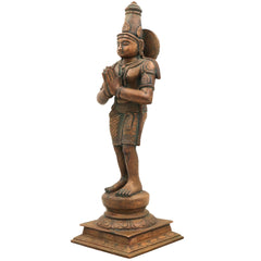 Handcrafted Bronze Sundaram Idol, Panchaloha Sundaresha Sundareswaran Sundara Sundaramoorthy Murti | Chola Art South Indian Deity Sculpture for Home Temple,Brown, 14 Inch, 1 Piece