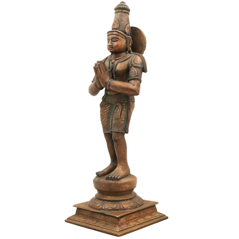 Handcrafted Bronze Sundaram Idol, Panchaloha Sundaresha Sundareswaran Sundara Sundaramoorthy Murti | Chola Art South Indian Deity Sculpture for Home Temple,Brown, 14 Inch, 1 Piece