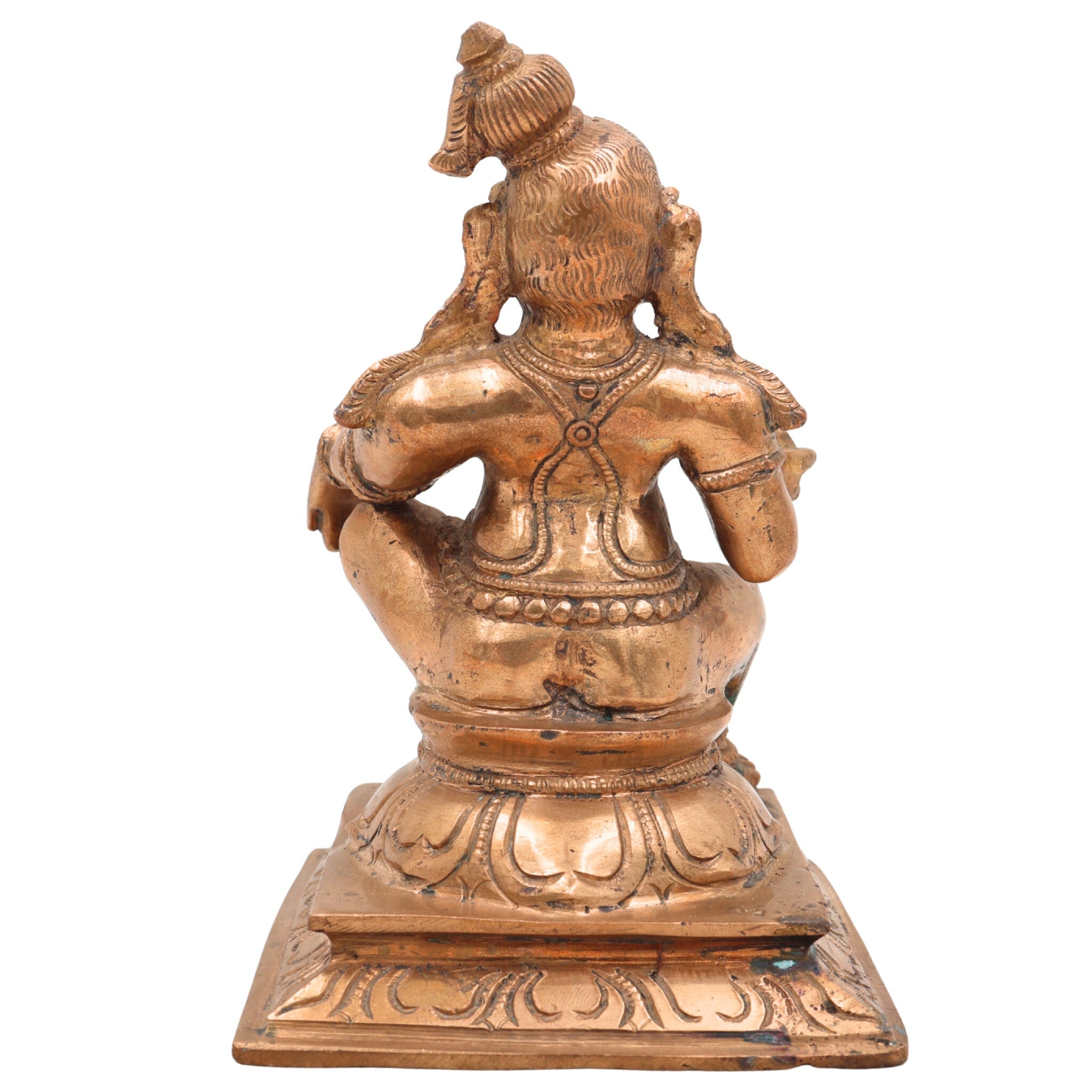 Handcrafted Bronze Bal Gopala Idol | Panchaloha Laddu Krishna Statue | Bala Krishna Murti | Kanha Kanhaiya Murti | Chola Art Krishna Figurine,Brown, 6.5 Inch, 1 Piece