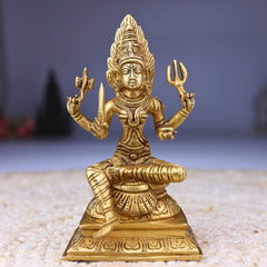 Brass Goddess Mariamman Idol | Mariamma Murti | Mari Amman Statue | Handcrafted Peetal Mariamman for Home Decor, Pooja & Gifts, Gold, 6 Inch, 1 Piece