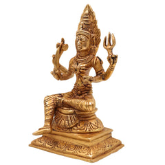 Brass Goddess Mariamman Idol | Mariamma Murti | Mari Amman Statue | Handcrafted Peetal Mariamman for Home Decor, Pooja & Gifts, Gold, 6 Inch, 1 Piece