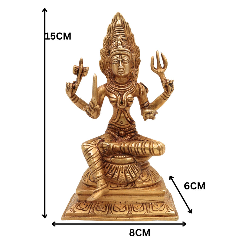 Brass Goddess Mariamman Idol | Mariamma Murti | Mari Amman Statue | Handcrafted Peetal Mariamman for Home Decor, Pooja & Gifts, Gold, 6 Inch, 1 Piece