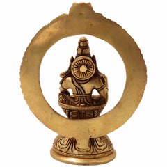 Handcrafted Brass Lord Ayyappa Idol, Dharmasastha Sculpture for Home, Temple Décor, Pooja, Gifts, Spiritual Blessings, Good Luck,Gold, 6 Inch, 1 Piece