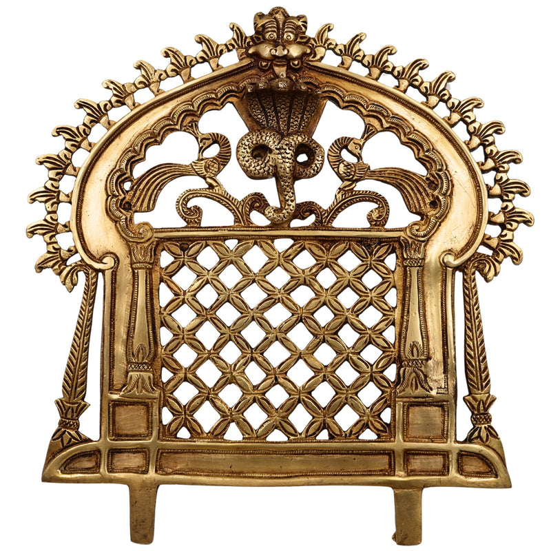 Bhunes Brass Prabhavali Frame Arch Wall Hanging - Big Prabhawal for Temple & Home Decor, Prabhawali for Deity, Prabhaval for Home Temple, Traditional Brass Arch Frame, Gold, 12 Inch, 1 Piece