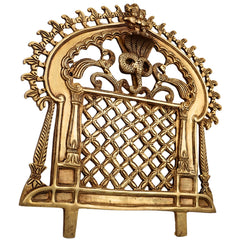 Bhunes Brass Prabhavali Frame Arch Wall Hanging - Big Prabhawal for Temple & Home Decor, Prabhawali for Deity, Prabhaval for Home Temple, Traditional Brass Arch Frame, Gold, 12 Inch, 1 Piece