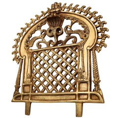 Bhunes Brass Prabhavali Frame Arch Wall Hanging - Big Prabhawal for Temple & Home Decor, Prabhawali for Deity, Prabhaval for Home Temple, Traditional Brass Arch Frame, Gold, 12 Inch, 1 Piece