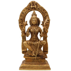 Handcrafted Brass Rajarajeshwari Parvati Idol – Shakti Gauri Uma Devi Murti for Pooja, Temple, Home Decor & Spiritual Gifting, Gold, 10 Inch, 1 Piece