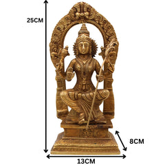 Handcrafted Brass Rajarajeshwari Parvati Idol – Shakti Gauri Uma Devi Murti for Pooja, Temple, Home Decor & Spiritual Gifting, Gold, 10 Inch, 1 Piece