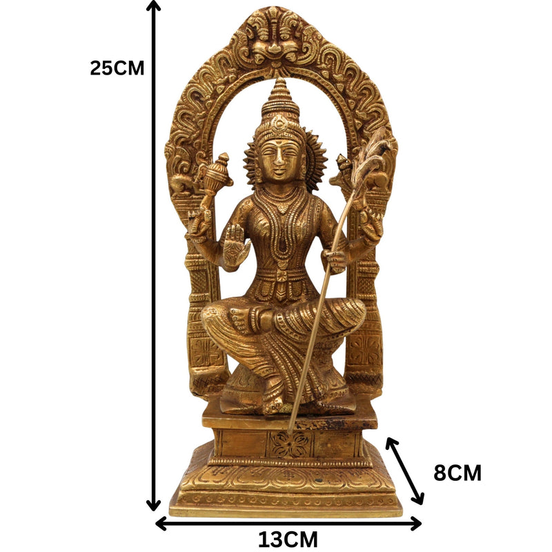 Handcrafted Brass Rajarajeshwari Parvati Idol – Shakti Gauri Uma Devi Murti for Pooja, Temple, Home Decor & Spiritual Gifting, Gold, 10 Inch, 1 Piece